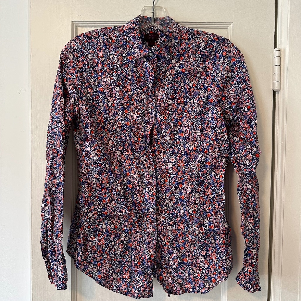 J Crew and Liberty Fabric Women's Button Down Size 0